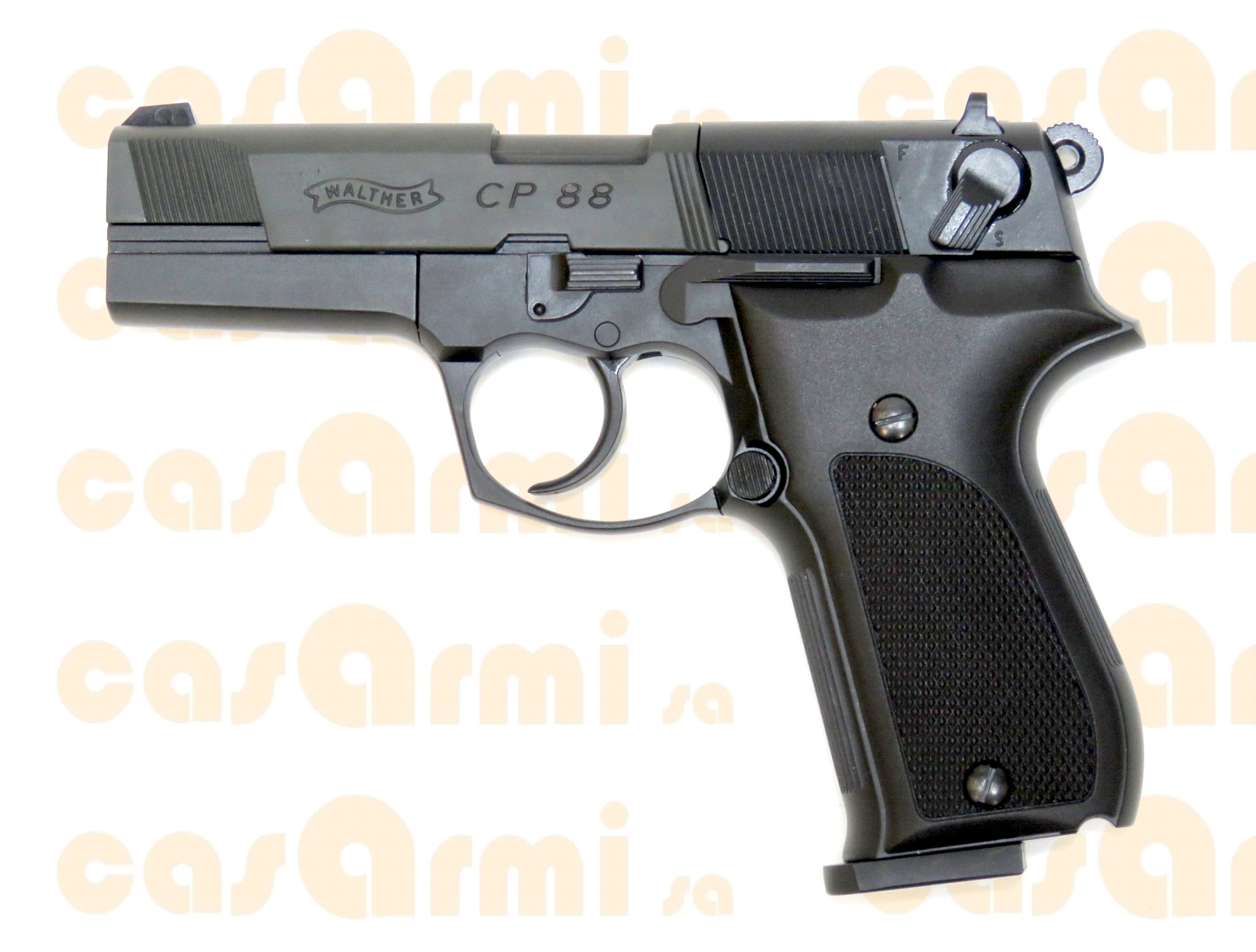 Walther mod. CP88 CO2, con valigetta originale, scatola di cartucce CO2, complessivamente 3 scatole di piombini 4.5
